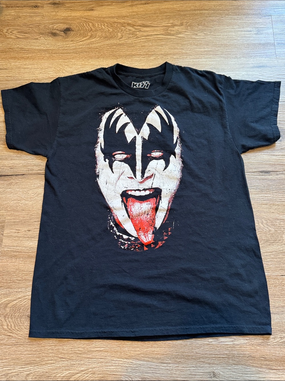 KISS Gene Simmons Tee with Tongue Face - Black Size L